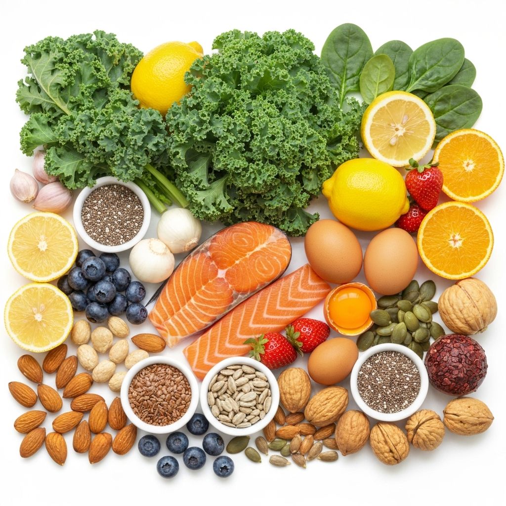 Colorful foods rich in vitamins and minerals